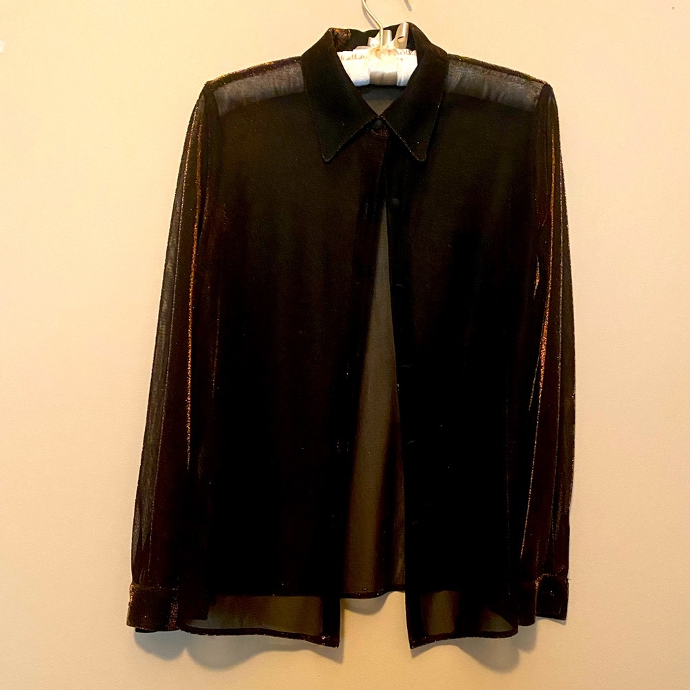 Dressy sheer blouse, COPPERY!
